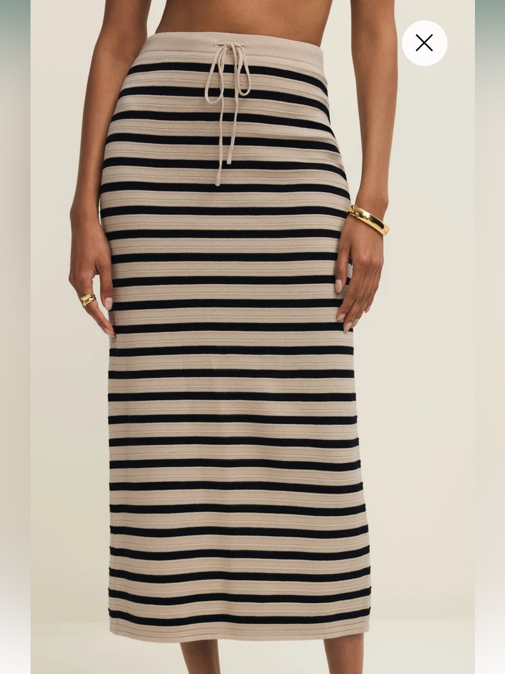 NWT (size L) Z Supply EMORI STRIPED MIDI SKIRT - Picture 2 of 4